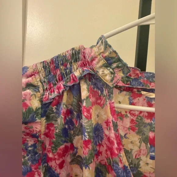 Entro Multicolor Floral Split V neck with Dainty Self Tie Mini Dress - Picture 4 of 13